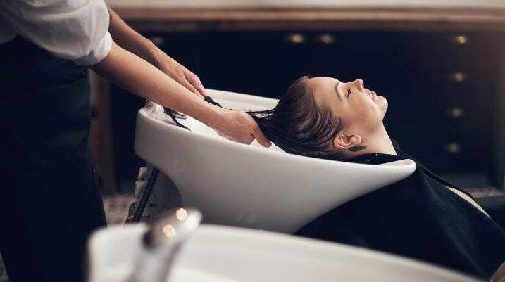 Woman at a hair salon
