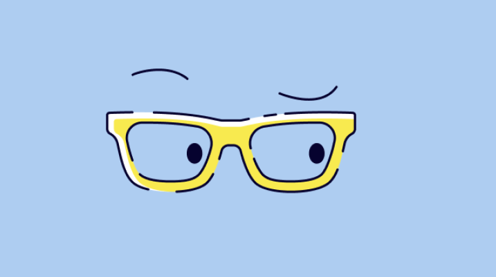 Illustration of a eyes in glasses