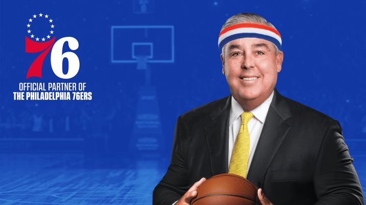 John Morgan with 76ers logo
