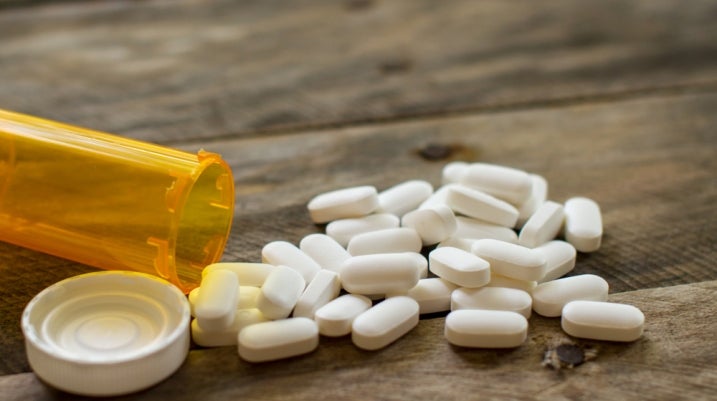 Pills spilled out of container