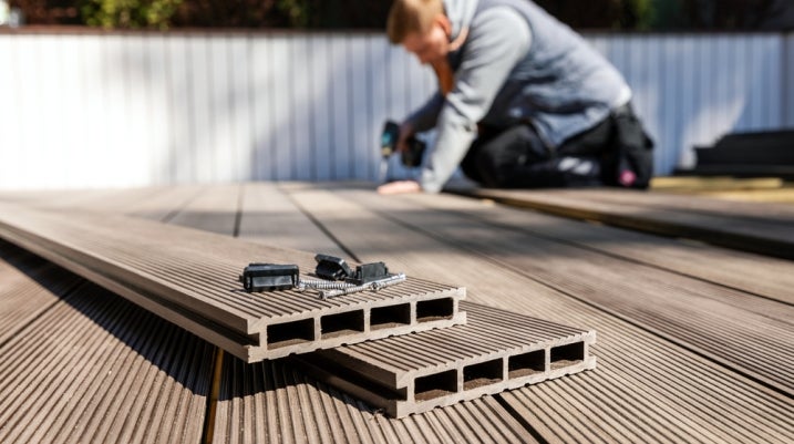 Outdoor flooring being installed