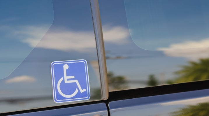 Disability sticker on a car