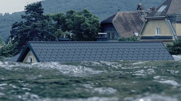 Flooded house