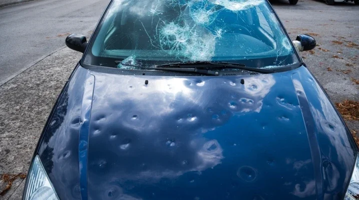 Car with hail damage