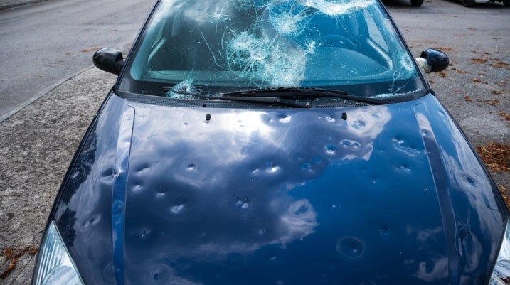 Car with hail damage