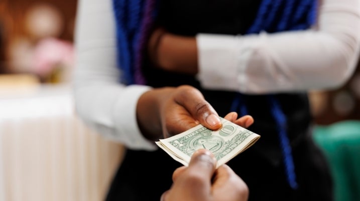 getting tipped at a restaurant