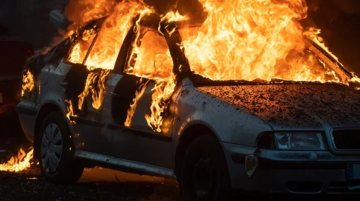 car on fire