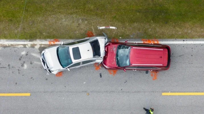 Car accident on the freeway