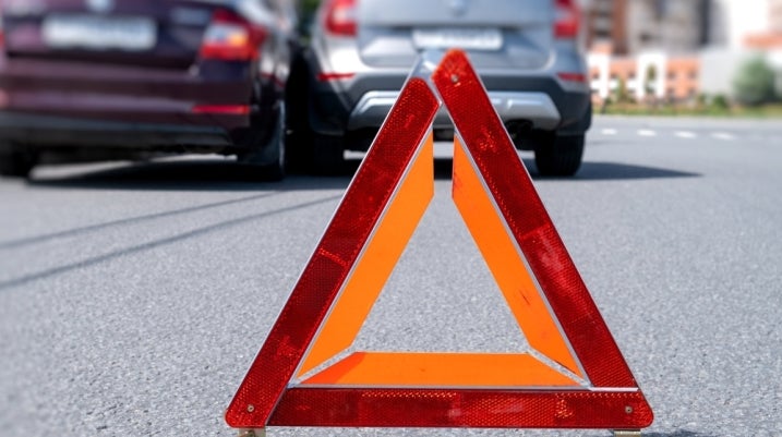 car accident scene ahead