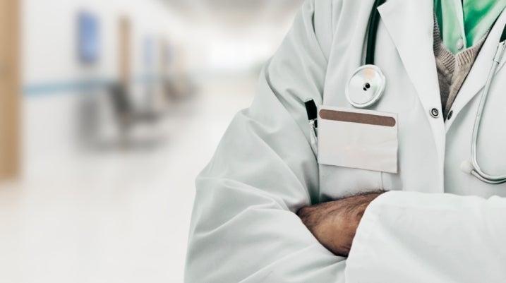 doctors in a hospital lobby