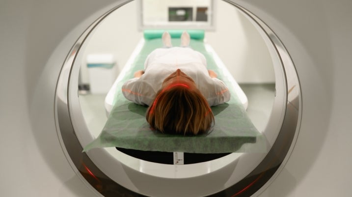 Woman in an MRI machine