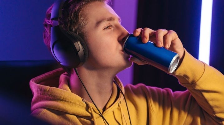 teen drinking energy drink