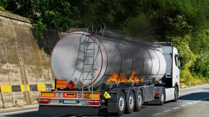 Pennsylvania Tanker Explosion Injures Three - Tanker on fire