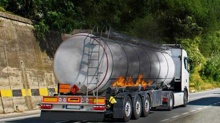 Pennsylvania Tanker Explosion Injures Three - Tanker on fire