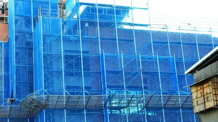 Scaffolding around building