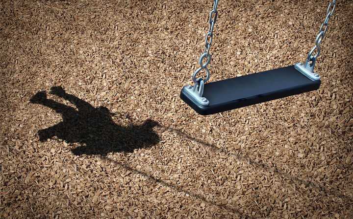 Swing with kid shadow