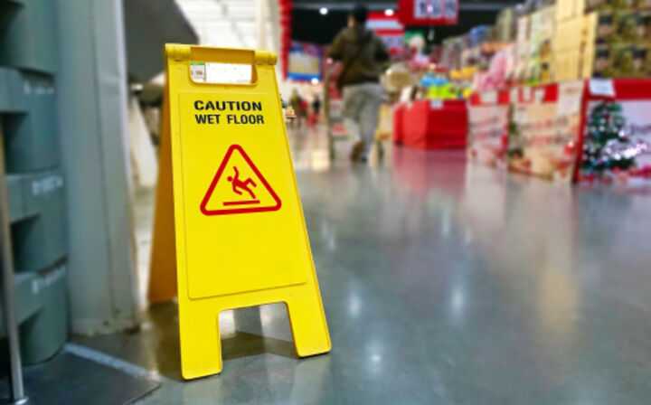 Dollar General Fall Lawyer - slip and fall sign