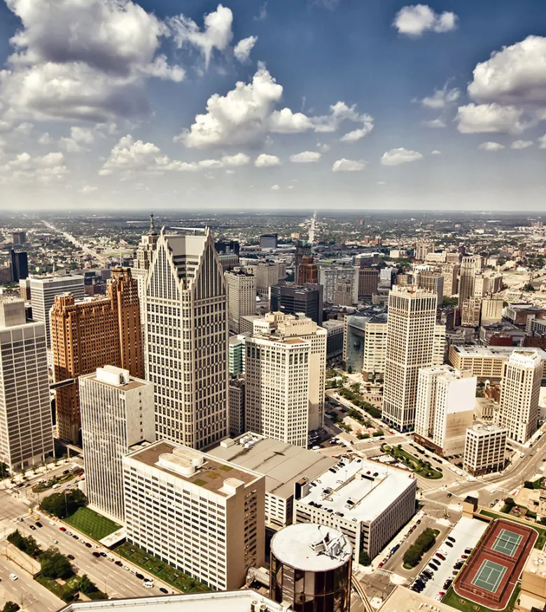 Skyline with skyscrapers