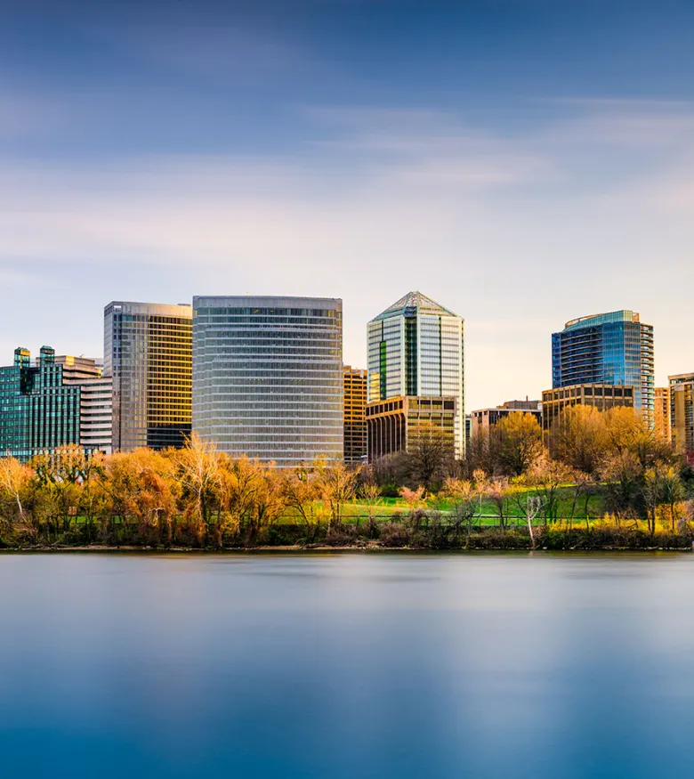 Arlington skyline river