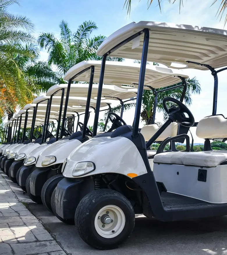 Golf Cart Accident Lawyer in Miami - golf carts lined up