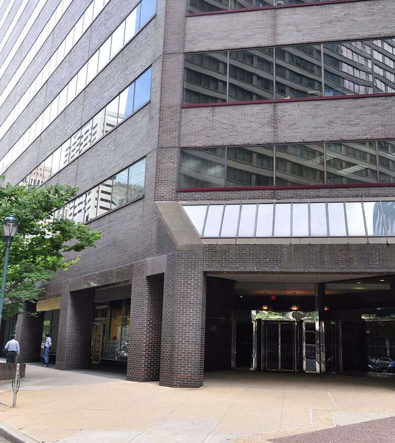 Spacious entrance of a modern office building in Philadelphia, a notable location for personal injury lawyers.