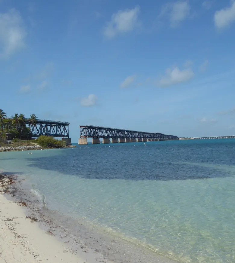 Beach and bridge view
