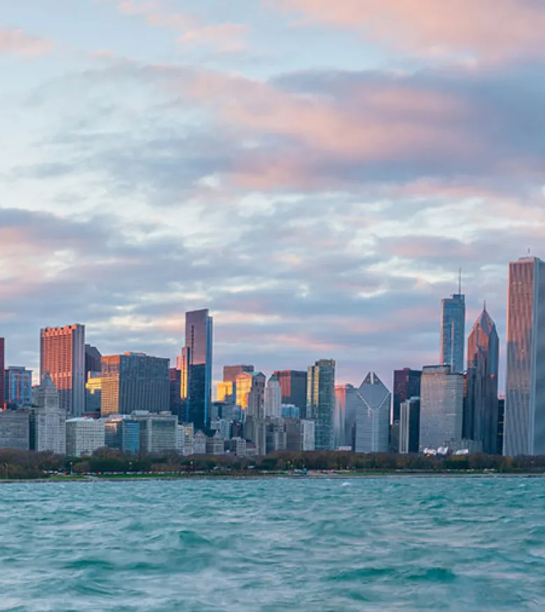 Chicago lakefront with buildings