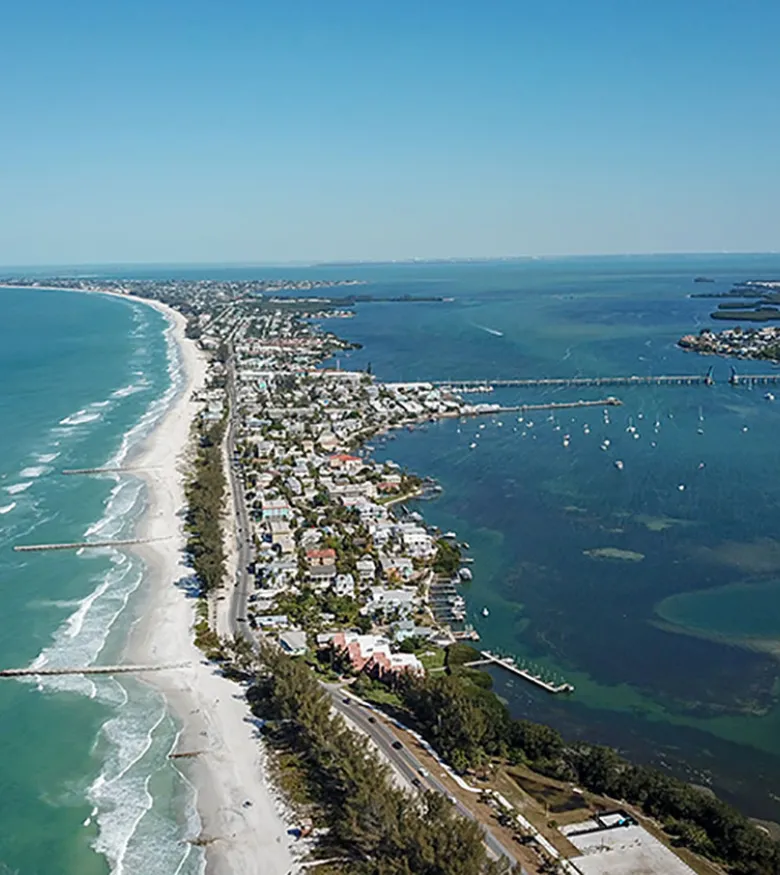 Aerial view of coastline