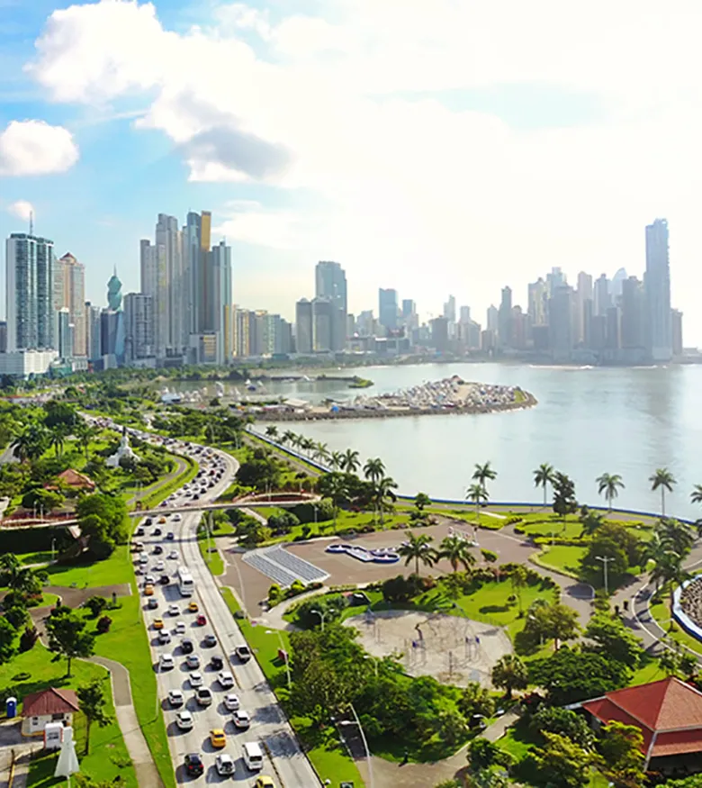Panama Coastal city skyline