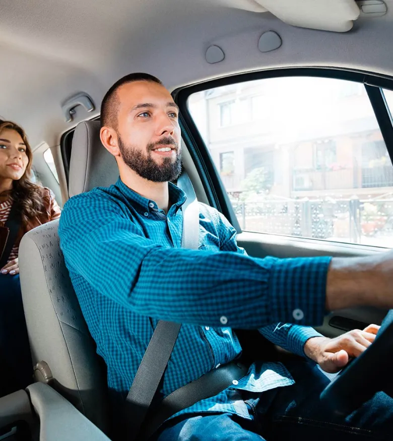 Uber Accident Lawyers in Los Angeles - Uber driver with passenger
