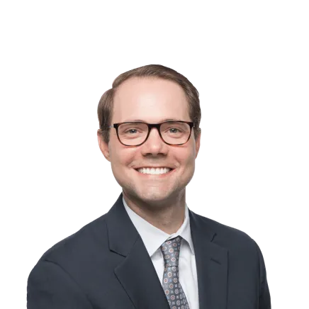 Headshot of Blake Fluevog, an Alpharetta-based car accident and auto injury lawyer at Morgan & Morgan