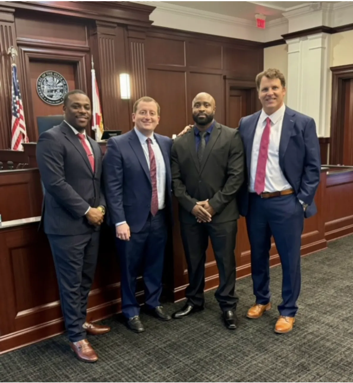 Morgan & Morgan attorneys after verdict in Jacksonville