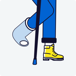 leg with crutches
