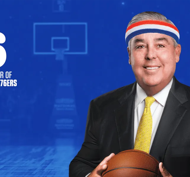 John Morgan with 76ers logo